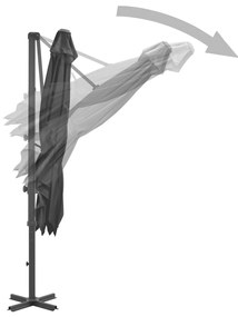 Guarda-sol cantilever com poste alumínio 250x250 cm antracite