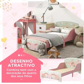 Cama Bunny para Crianças - Rosa - 140x70 cm - Design Natura