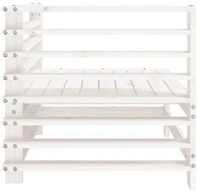 Sofás de canto para jardim 2 pcs madeira de pinho maciça branco