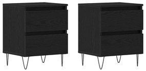 Conjunto de Mesas de Cabeceira 2 pcs Carvalho Preto 40x35x50 cm Madeir