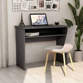 vidaXL Secretária 90x50x74 cm contraplacado cinzento