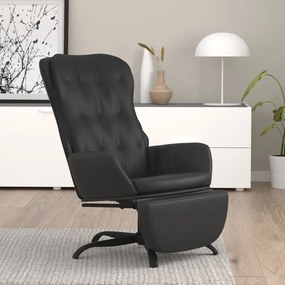 vidaXL Cadeira de descanso com apoio de pés couro artificial preto