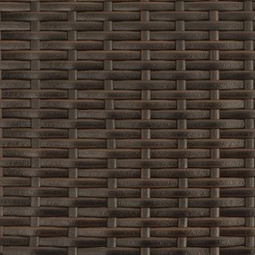 Espreguiçadeiras com mesa 2 pcs vime PE castanho