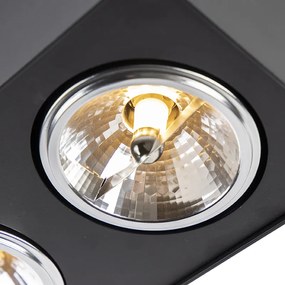 Foco quadrado preto 2 luzes - Kaya