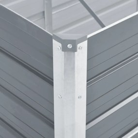 Canteiro elevado jardim aço galvanizado 600x80x45 cm cinzento