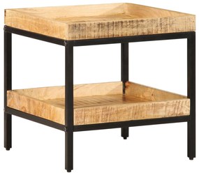 Mesa de Apoio 45x45x45 cm Madeira Sólida de Mangueira Rugosa