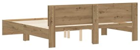 Cama com cabeceira de carvalho artesanal – 180 x 200 cm, feita de made