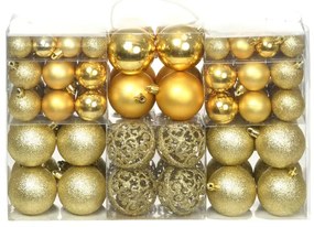 Conjunto de bolas de natal 100 pcs 3/4/6 cm dourado