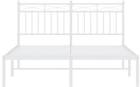 Estrutura de cama com cabeceira 140x200 cm metal branco
