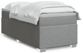 Cama com molas/colchão 90x190 cm tecido cinzento-claro
