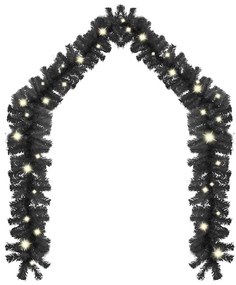 Grinalda de Natal com luzes LED 10 m preto