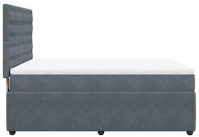 Cama com molas/colchão 160x200 cm veludo cinzento-escuro