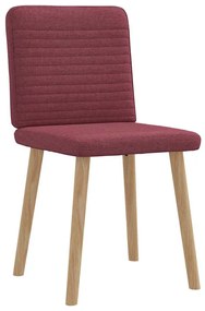 Cadeiras de jantar 2 pcs tecido vermelho tinto