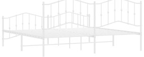 Estrutura de cama com cabeceira e pés 193x203 cm metal branco