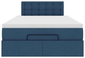 Cama otomana com colchão 120x200 cm tecido azul