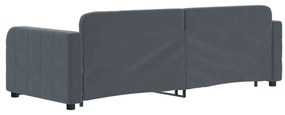 Sofá-cama c/ gavetão e gavetas 80x200 cm veludo cinzento-escuro