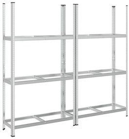 Prateleiras pneus de 3 camadas 2 unid 110x40x200cm aço prateado