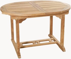 Mesa de jardim oval em madeira de teca com orifício para guarda-sol Fun