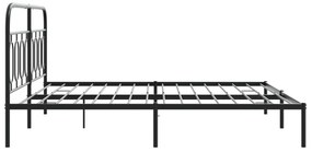 Estrutura de cama com cabeceira 160x200 cm metal preto