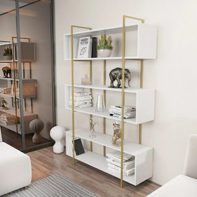 Estante Bruti – Branco e Dourado – 120x180x29,6 cm