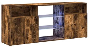 Móvel de TV com luzes LED 120x30x50 cm carvalho fumado