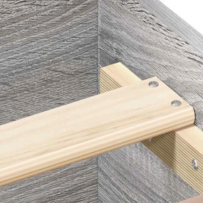 Estrutura de cama c/ painéis de cabeceira e pés cinzento sonoma