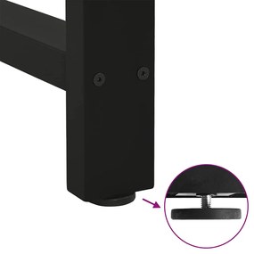 Pés para mesa de jantar pretos 2 peças 80x(72-73) cm aço