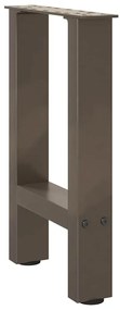Pés para mesa de centro em aço natural, 2 peças, 38x(42-43) cm, aço