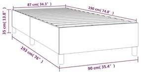Estrutura de cama sem colchão 90x190 cm tecido azul