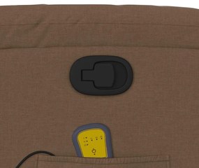 Poltrona de massagens reclinável tecido castanho
