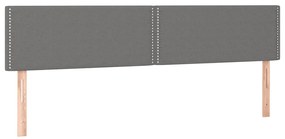 Cama box spring c/ colchão e LED 120x190 cm tecido cinza-escuro