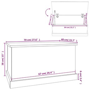 Caixa de arrumação 70x40x38 cm derivados madeira cinza cimento
