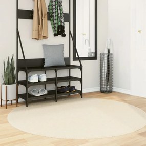 vidaXL Tapete pelo curto macio e lavável HUARTE Ø 160 cm cor creme