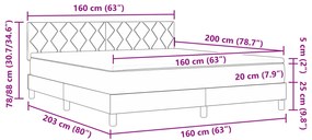 Cama Box com Colchão Preto 160x200 cm Tecido