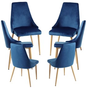 Pack 6 Cadeiras Stoik Wood - Azul