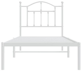 Estrutura de cama com cabeceira 90x190 cm metal branco