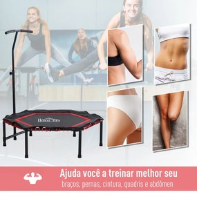 Φ122x 122/130/138cm Trampolim hexagonal Ginásio Guiador ajustável Vermelho