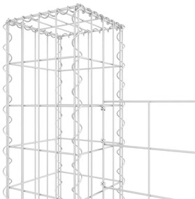 Cesto gabião em forma de U c/ 7 postes 740x20x200 cm ferro