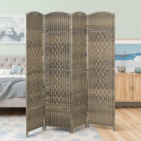 Biombo de 4 Painéis, 180 x 1,7 x 180 cm, Design Dobrável, Cor Carvalho Escuro