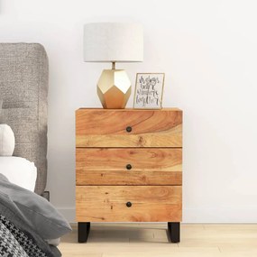vidaXL Mesa de cabeceira 50x33x62 cm acácia maciça/derivados madeira