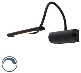Candeeiro de parede design preto 18,5 cm com LED e dimmer - Tableau Moderno