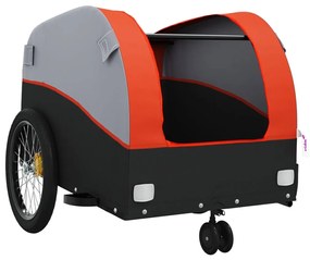 Reboque para bicicleta 30 kg ferro preto e laranja