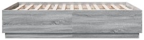Estrutura cama 140x190 cm derivados de madeira cinzento sonoma