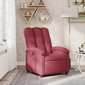 vidaXL Poltrona reclinável tecido vermelho tinto