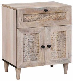 vidaXL Armário de Cabeceira com gaveta com porta Bege 50 x 33 x 60 cm