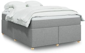vidaXL Cama com molas/colchão 140x190 cm tecido cinzento-claro