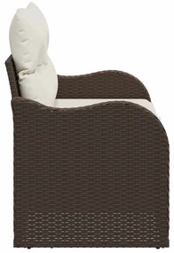 Sofá de jardim 2 lugares vidaXL com almofadas em rattan sintético cast