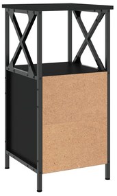 Mesas de cabeceira 2 pcs 34x35,5x70 cm derivados madeira preto