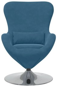 Cadeira de Ovo em Veludo Azul