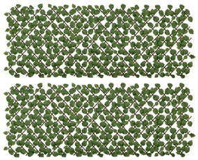 Outsunny Vedação Artificial Rolo 2x1 m 2 Peças Privacidade Jardim Extensível Proteção UV Resistente Verde | Aosom Portugal